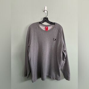 Nike Sportswear Men’s Fleece Crew Neck Sweatshirt Zipped Back Pocket Grey XL